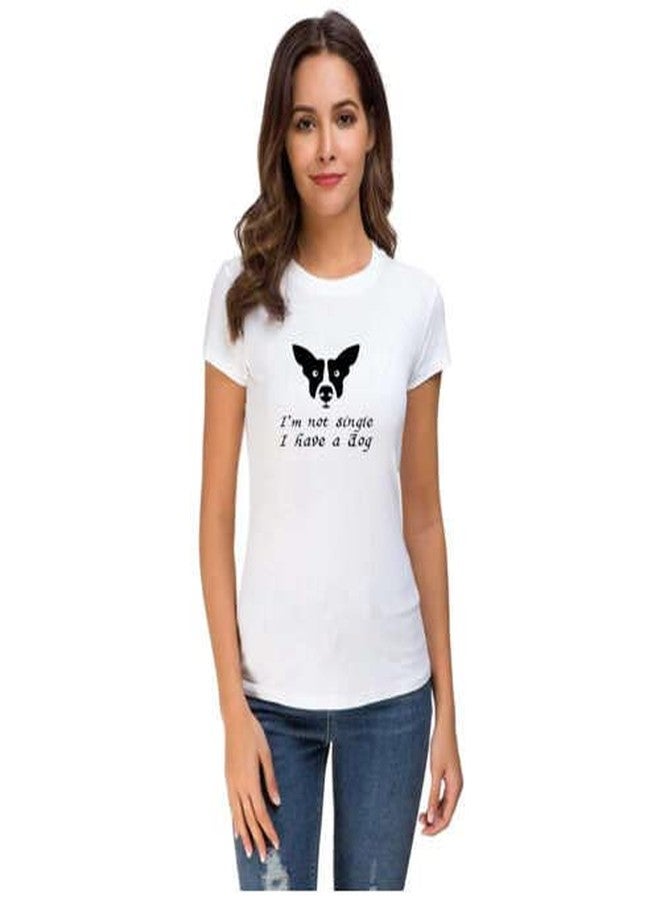 UDNAG Unisex Round Neck Graphic 'Dog | I am not Single i Have a Dog' Polyester T-Shirt White [Size XXS/34in to 7XL/56in] - Image 4